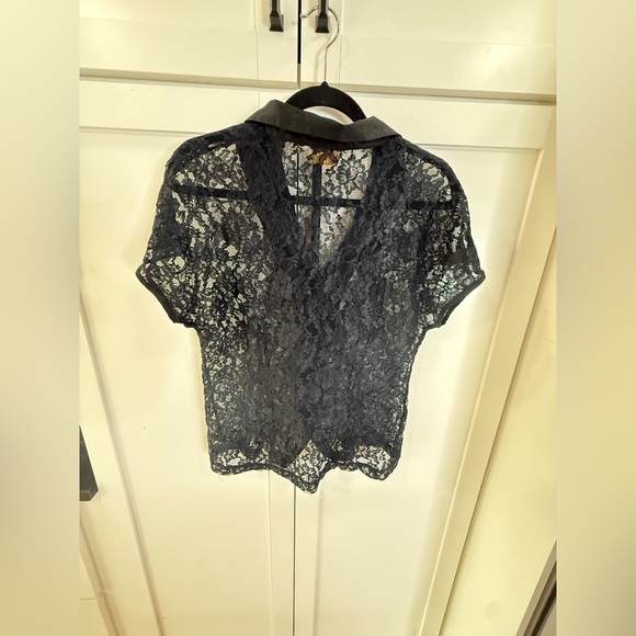 Victoria’s Secret Vintage 80s 90s Gold Label Sheer Black Lace Blouse – Size M - Picture 8 of 11